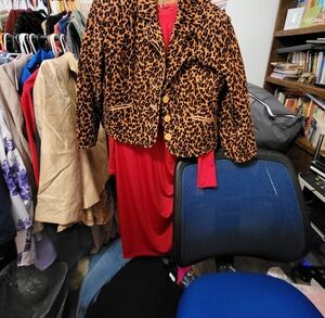 metrostyle Leopard-Print Blazer Jacket - Brown & Black